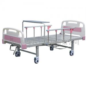 D01-2 ABS床头带旋转餐桌、带护栏、带轮、带杂物架粉色三折床